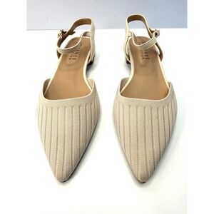 Journee Collection Women's Ansley Knit Flats Cream Color Size 8.5W NEW